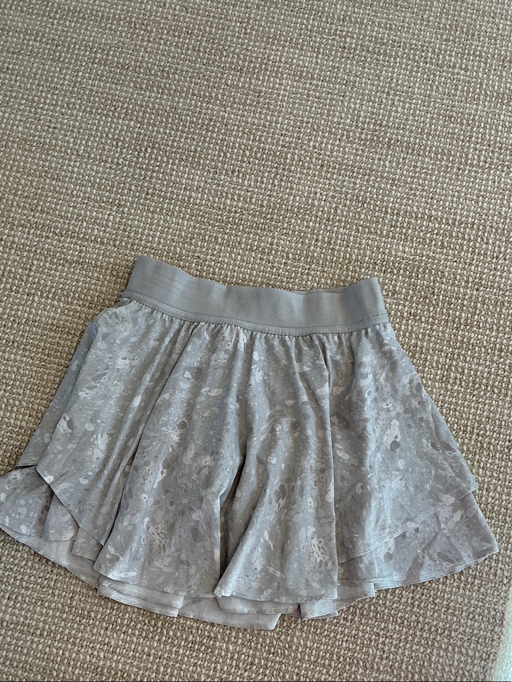 lululemon athletica Light Gray Marble-Print Skater Skirt